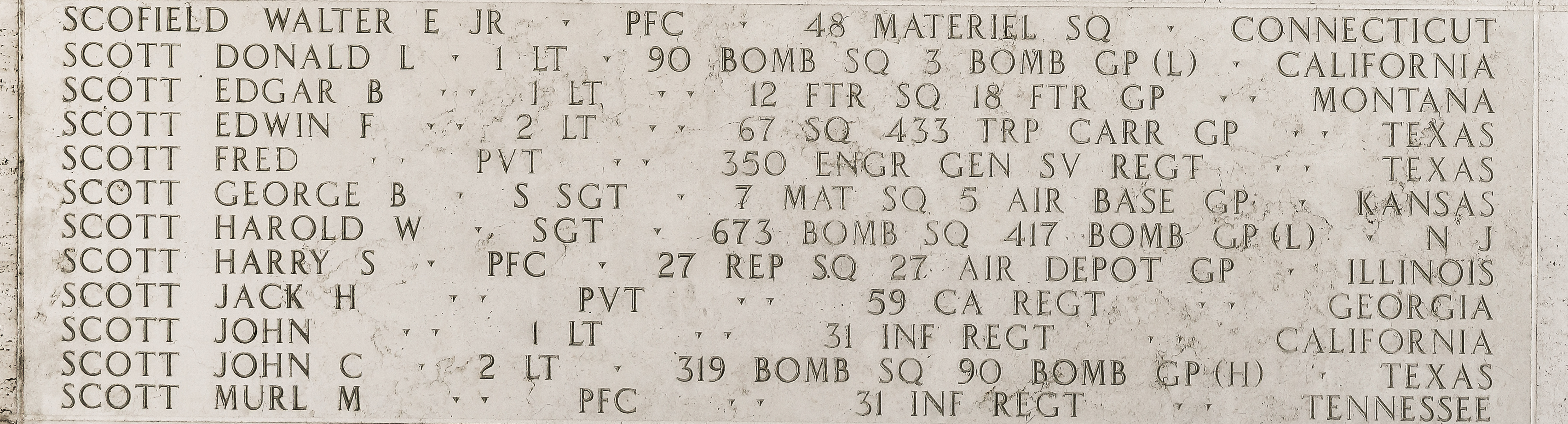 George B. Scott, Staff Sergeant